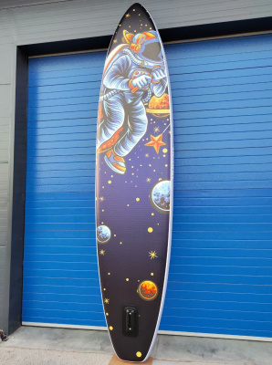 Надувная SUP доска Aloha 12.6 Purple Spaceman 382x84x15см, сап-каяк